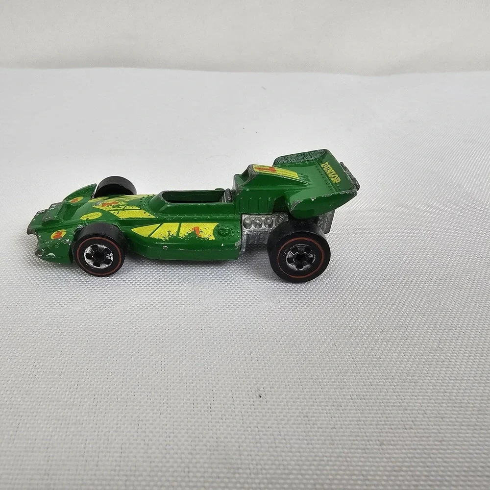 Vintage Hot Wheels Redline 1973 El Rey Special Dunlop Green Hong Kong Bent axel - Picture 2 of 8